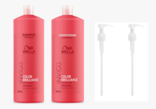 Wella iNVIGO Professional Brilliance Fine/Normal 1000ml Duo & pumps