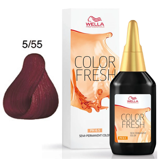 Wella Colour Fresh Semi Permanent Hair Dye 5/55 Light Brown Mahogany Intensive