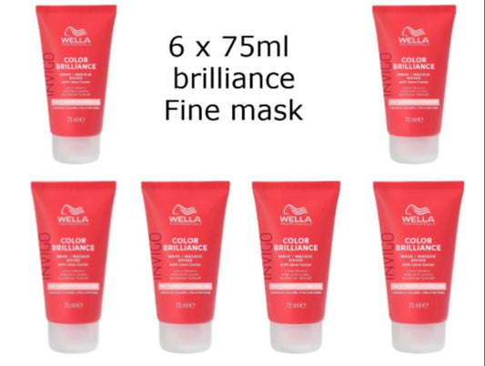 Wella Brilliance For Fine/Normal Hair 75ml Mask x 6