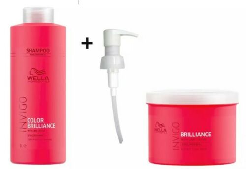 Wella Invigo Colour Brilliance Shampoo coarse 1000ml & Mask 500ml Duo FREE P&P