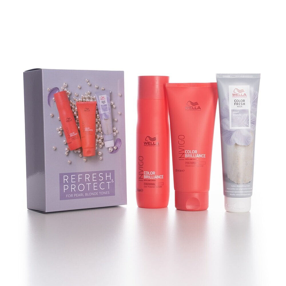 Wella Invigo Pearl Blondes Gift Set Refresh & Protect Wella gift set hair care trio