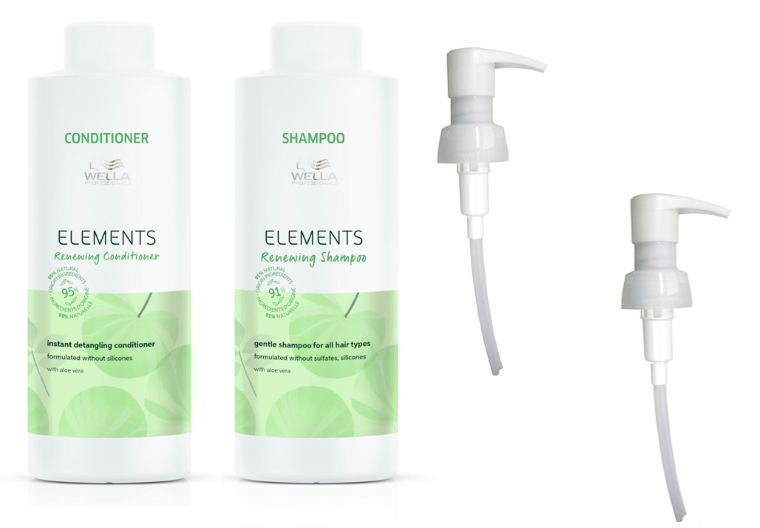 Wella Elements 1000ml Duo + Two Pumps FREE P&P