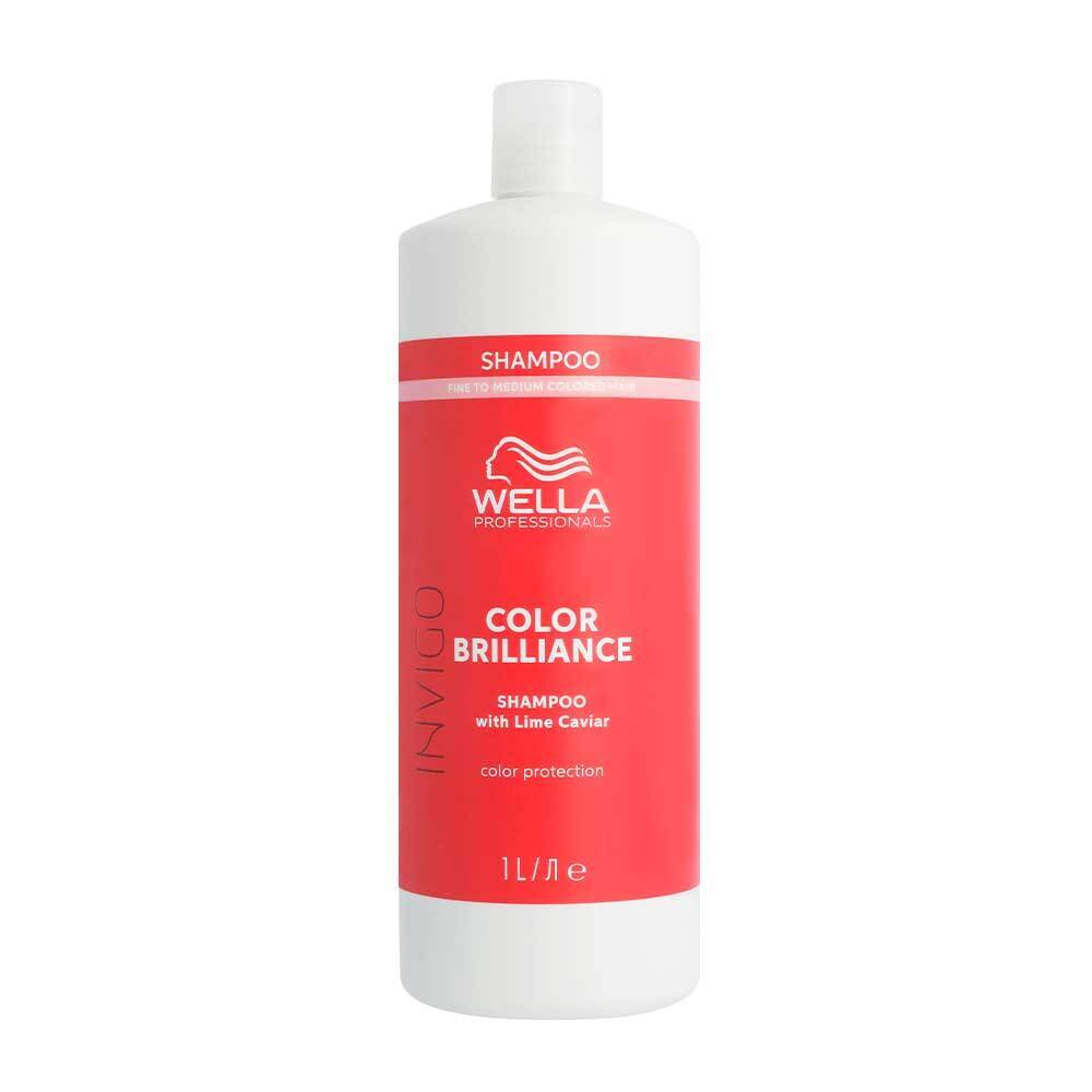 Wella Invigo Brilliance Shampoo For Fine to Normal Coloured Hair 1000ml & PUMP