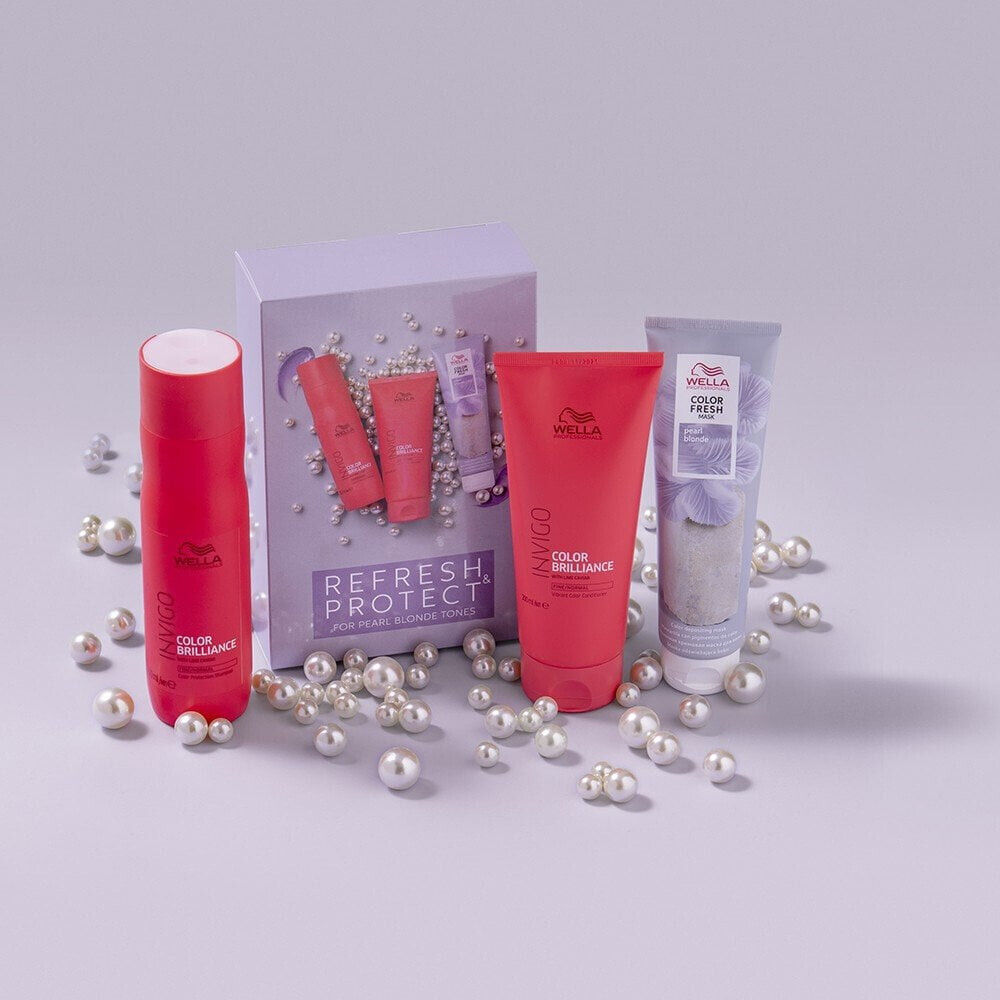 Wella Invigo Pearl Blondes Gift Set Refresh & Protect Wella gift set hair care trio